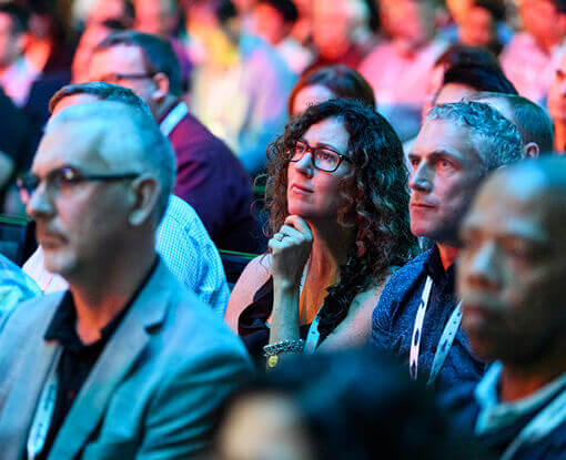 Attendees of Gartner IT Symposium/Xpo in watching IT Session.