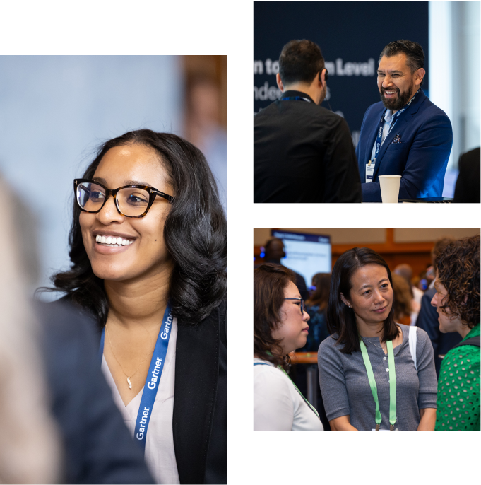 collage of attendees networking