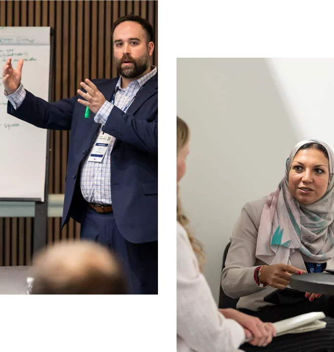 Gartner experts in one-on-one sessions giving supply chain advice and addressing challenges. 