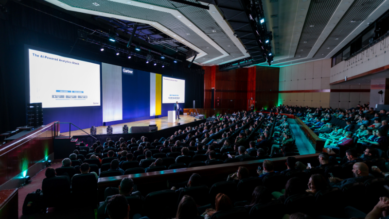 Os participantes assistem a uma apresentação na Conferência Gartner Segurança & Gestão de Risco em São Paulo.
