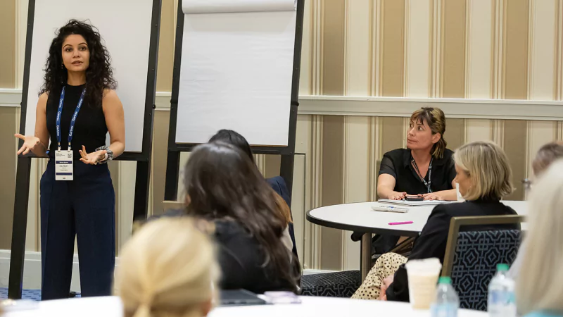 Expert presenting in a session