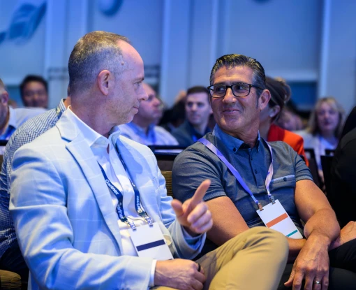 Attendee in deep thought at supply chain conference