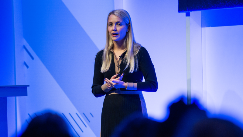 Speaker presenting at Gartner Application Event