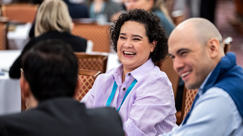 Attendees networking at Gartner conference, fostering meaningful interactions and connections among peers and experts.