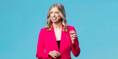 Image of visionary guest speakers delivering inspiring keynotes, sharing fresh perspectives and industry leadership at a conference