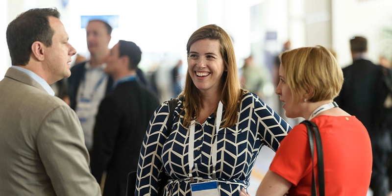Attendees networking at Gartner conference, fostering meaningful interactions and connections among peers and experts.