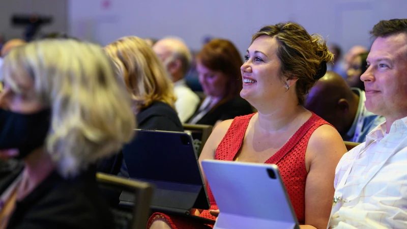 Speaker delivering keynote at Gartner conference, offering visionary insights and innovative perspectives.