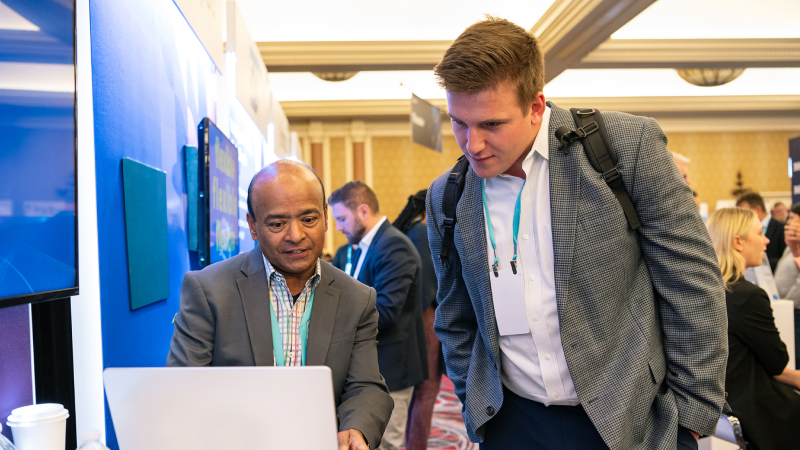 Peers problem-solving and leaning in with their fellow attendees