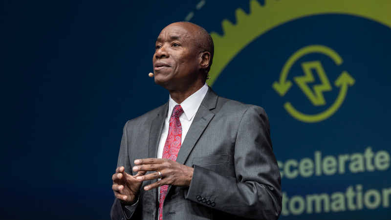 Person talking on stage