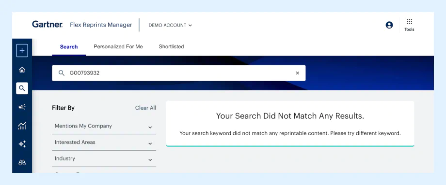 No search results example