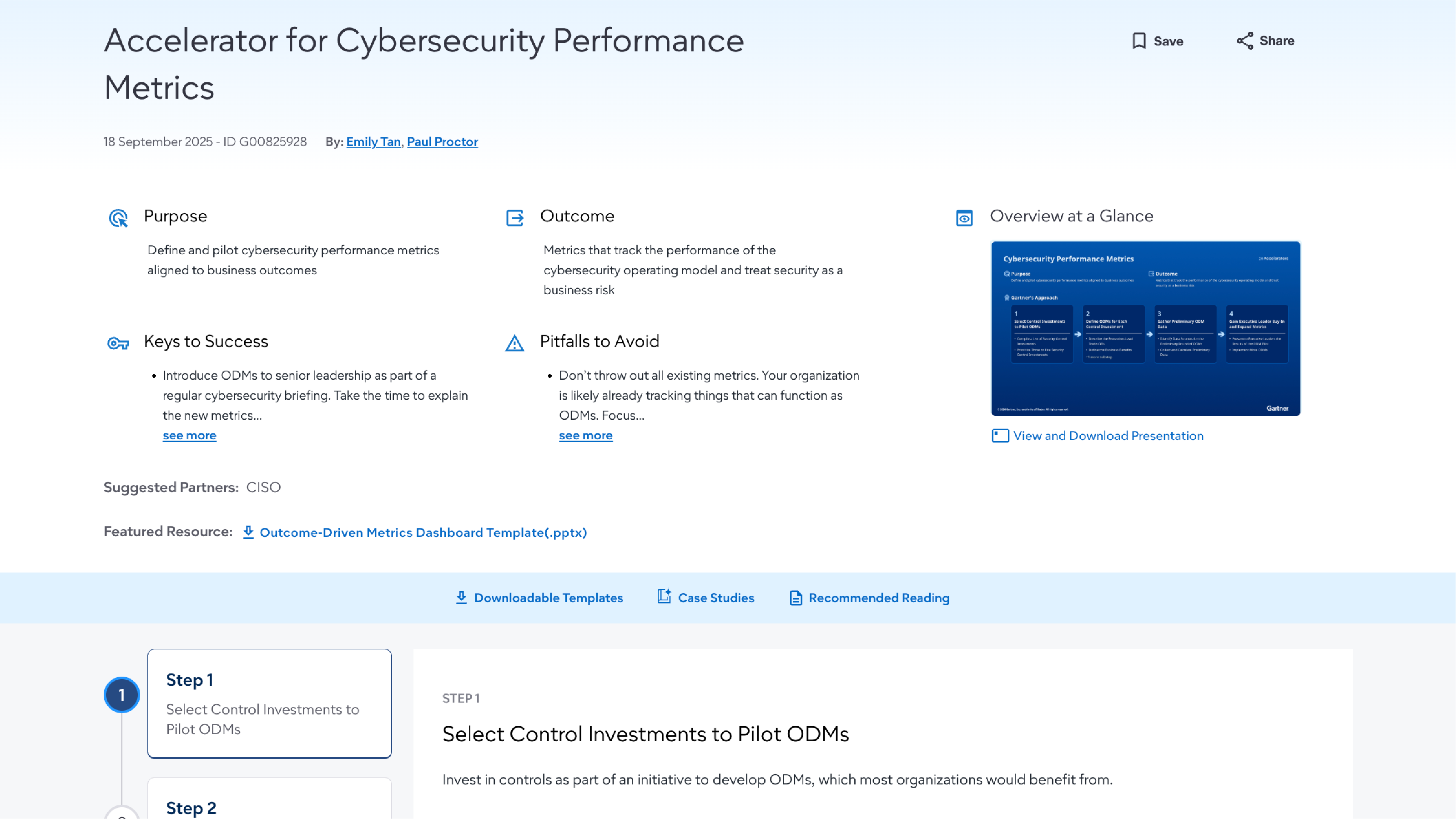 Accelerator for Cybersecurity Performance Metrics