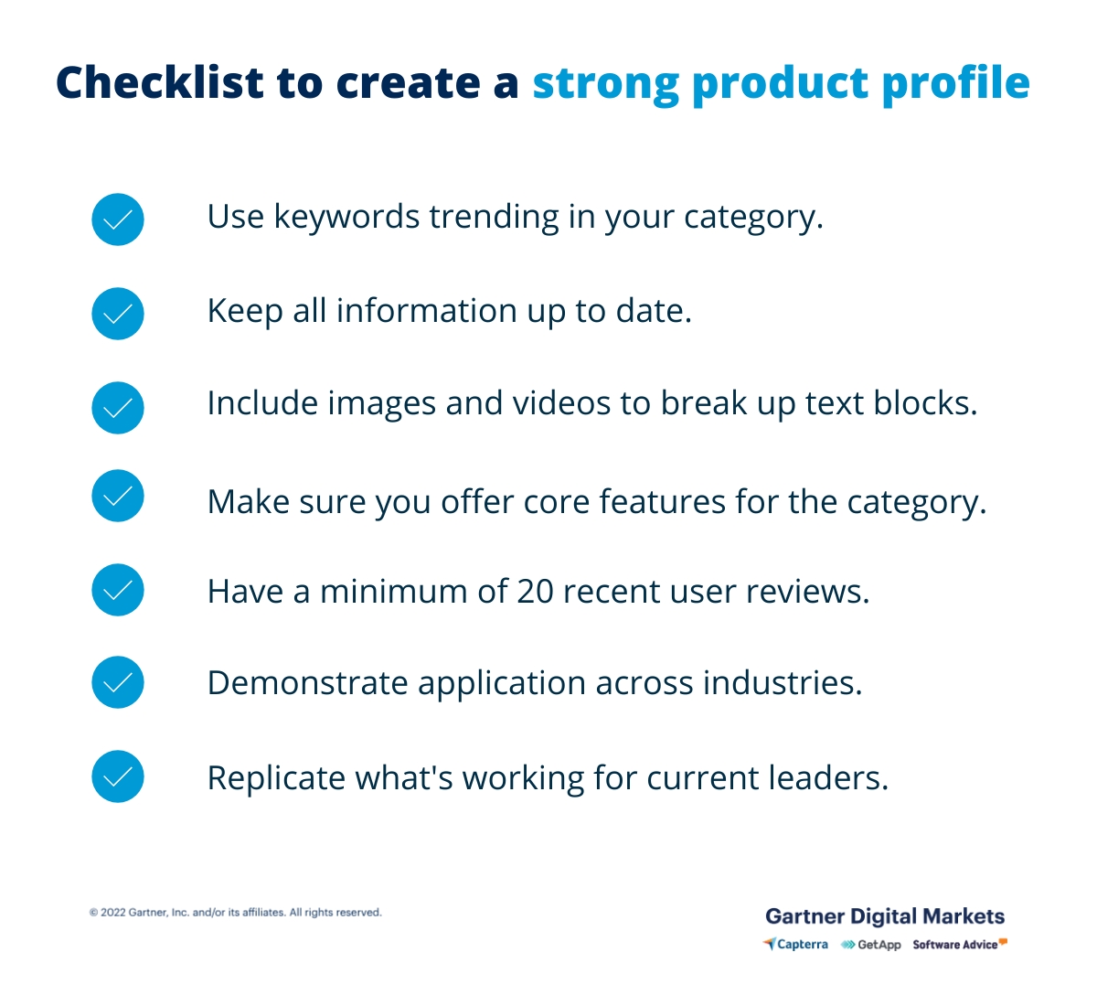 Checklist to create a strong product profile
