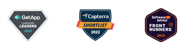 GetApp Category Leaders - Capterra Shortlist - Software Advice Frontrunners - Badges
