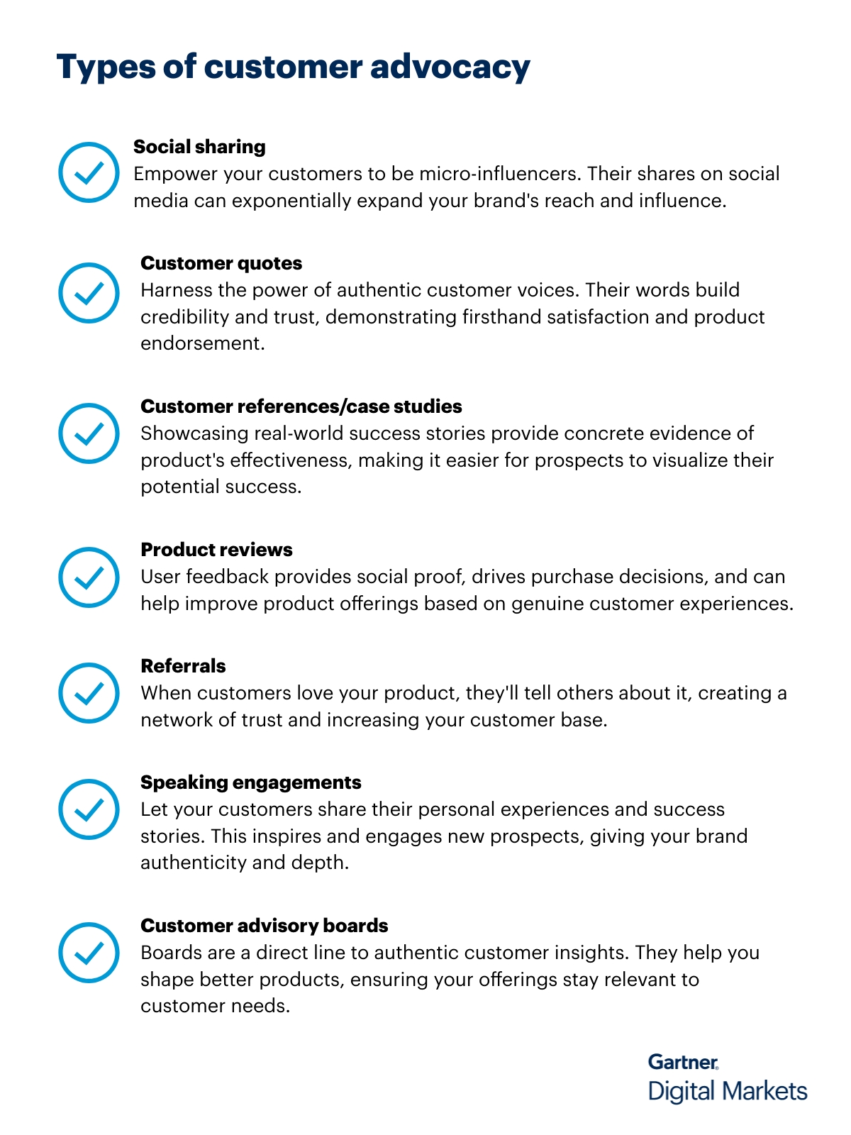Types of customer advocacy