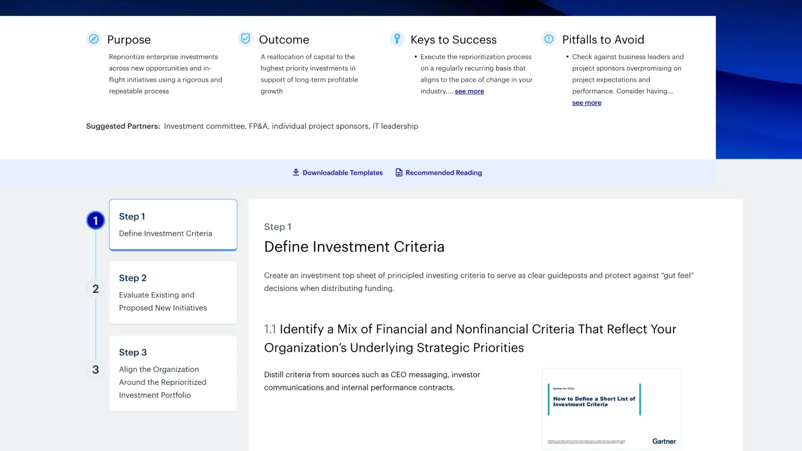 Reprioritize the investment portfolio