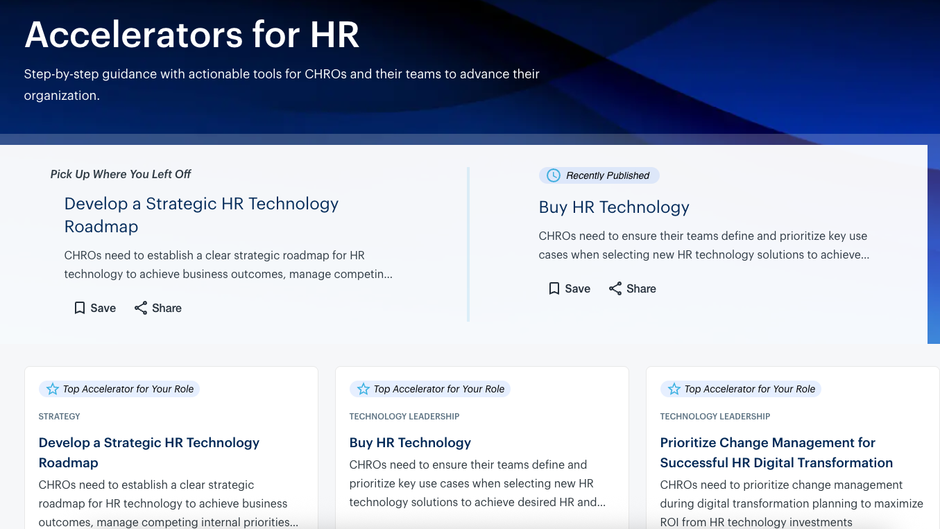 Gartner Accelerators for CHROs
