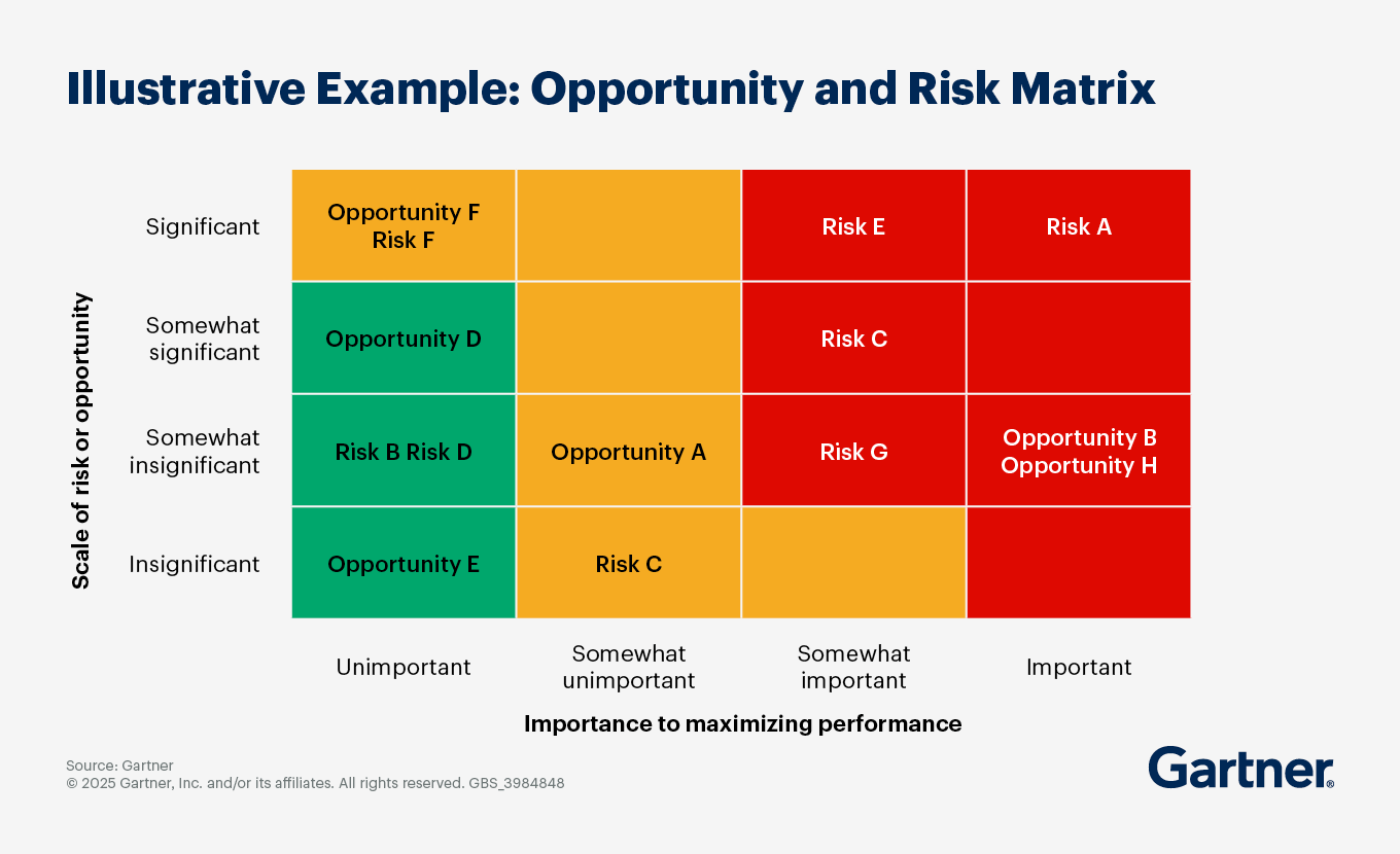 Illustrative example: opportunity and risk matrix