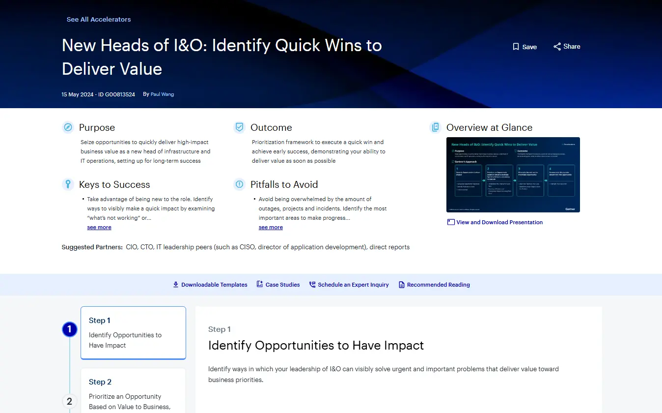 Accelerator for Identifying Quick Wins