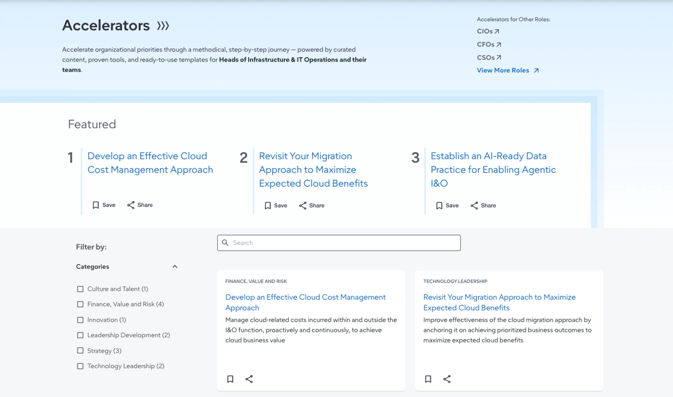 Gartner Infrastructure and IT Operations Initiative Accelerators