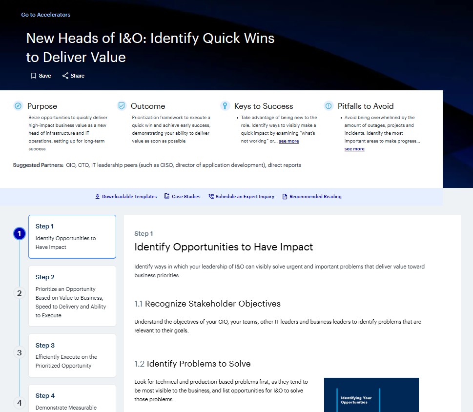 Accelerator for Identifying Quick Wins