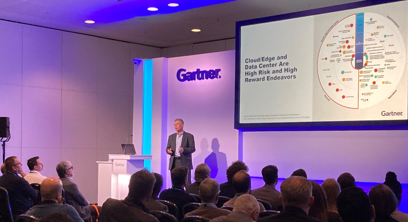Mark Cleary on stage at a Gartner event.