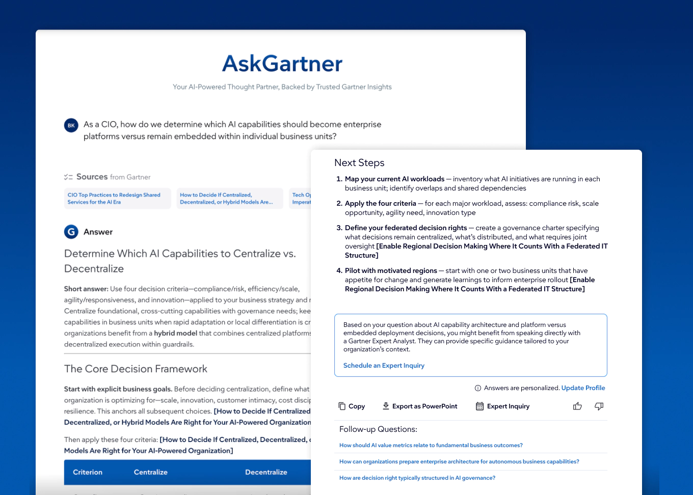 AskGartner screenshots