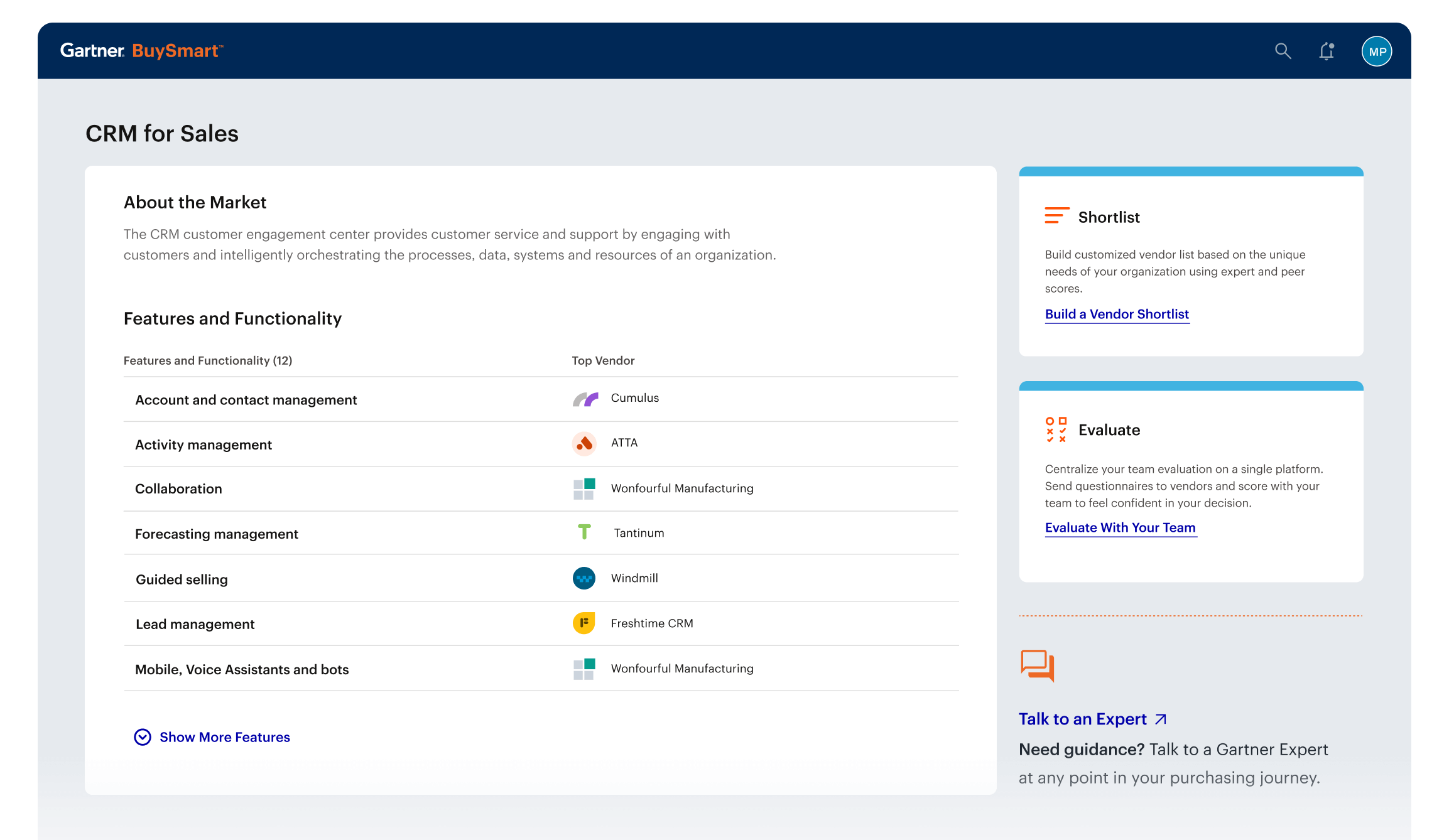 Preview of Buysmart tool labeled "CRM for Sales"