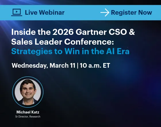 Webinar: Inside the 2026 Gartner CSO & Sales Leader Conference — Strategies to Win in the AI Era