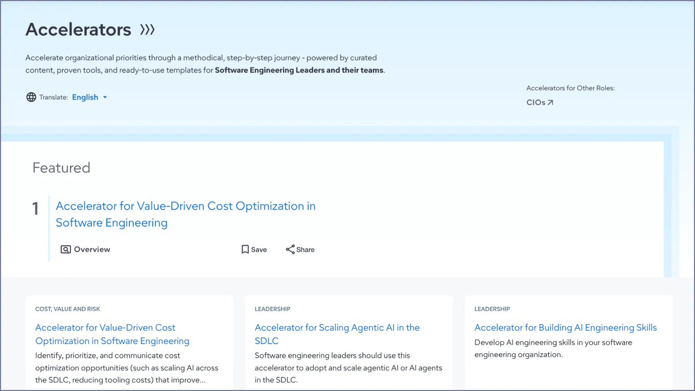 Accelerators for Software Engineering Leaders
