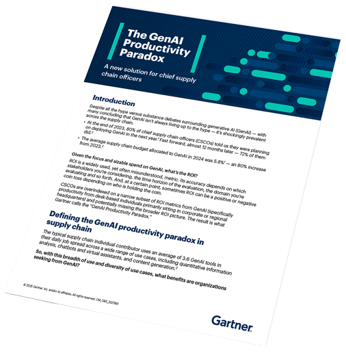 GenAI Supply Chain Productivity Paradox: New CSCO Solution