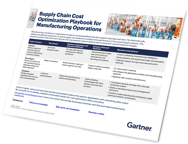 Supply chain cost optimization playbook for manufacturing operations