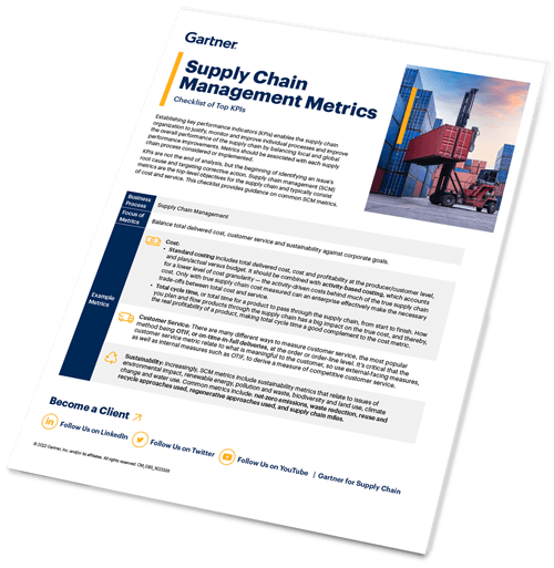 Supply Chain Management Metrics Gartner