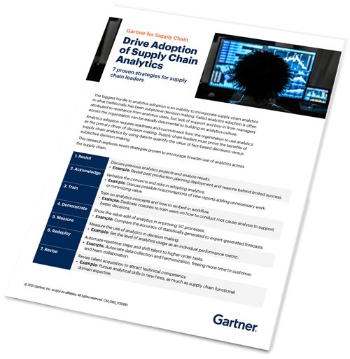 Drive adoption of supply chain analytics